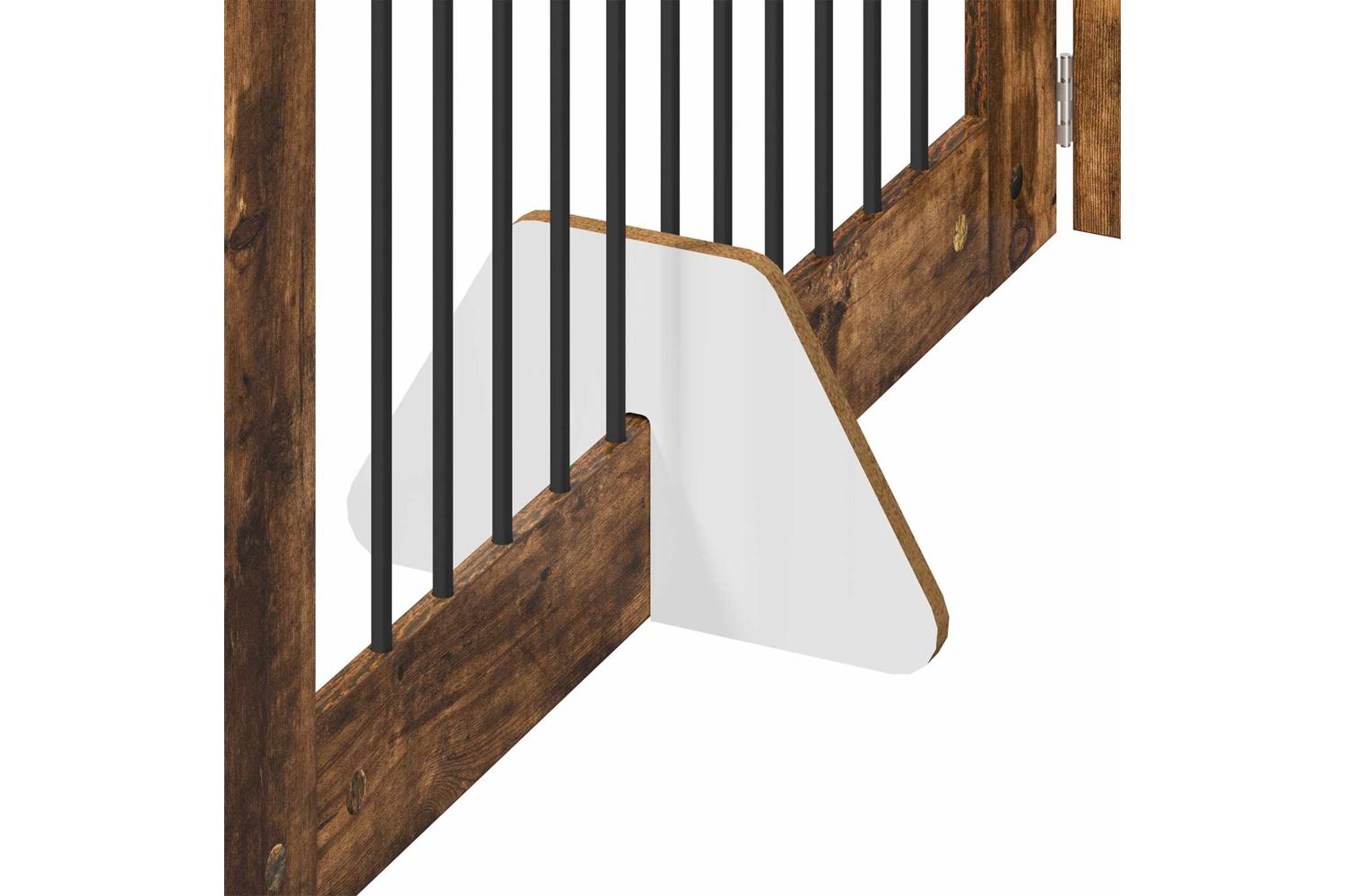 Vidaxl Foldable Dog Gate With Stands 2 Pcs Smoked Oak 2005 Cm-6