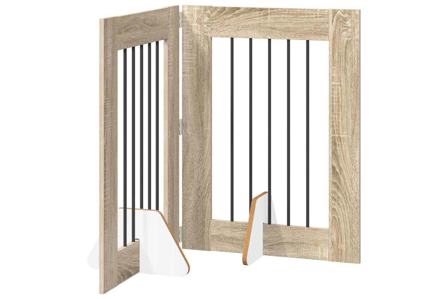 Vidaxl Foldable Dog Gate With Stands 2 Pcs Sonoma Oak 1205 Cm