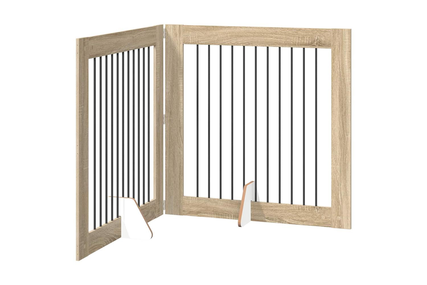 Vidaxl Foldable Dog Gate With Stands 2 Pcs Sonoma Oak 2005 Cm
