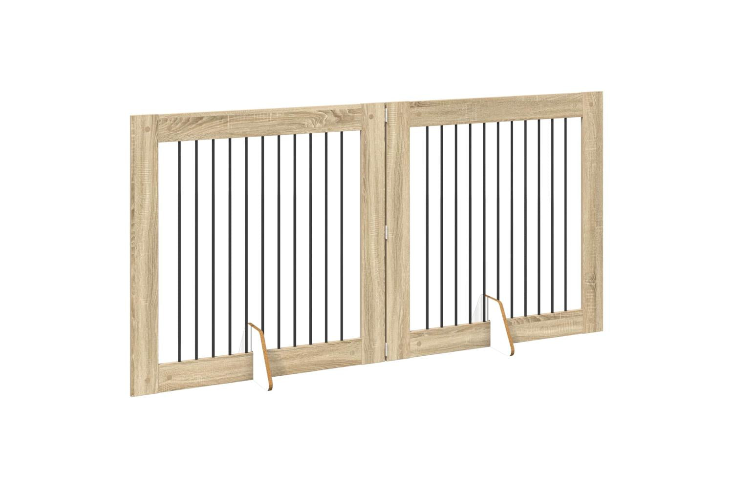 Vidaxl Foldable Dog Gate With Stands 2 Pcs Sonoma Oak 2005 Cm-3