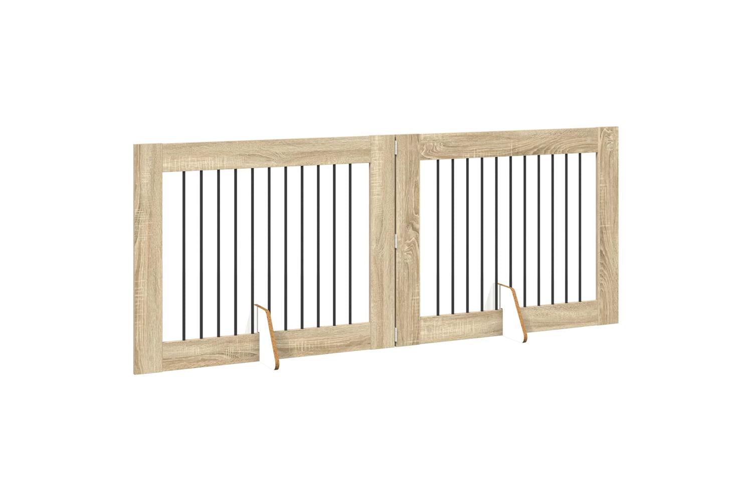 Vidaxl Foldable Dog Gate With Stands 2 Pcs Sonoma Oak 2005 Cm-3