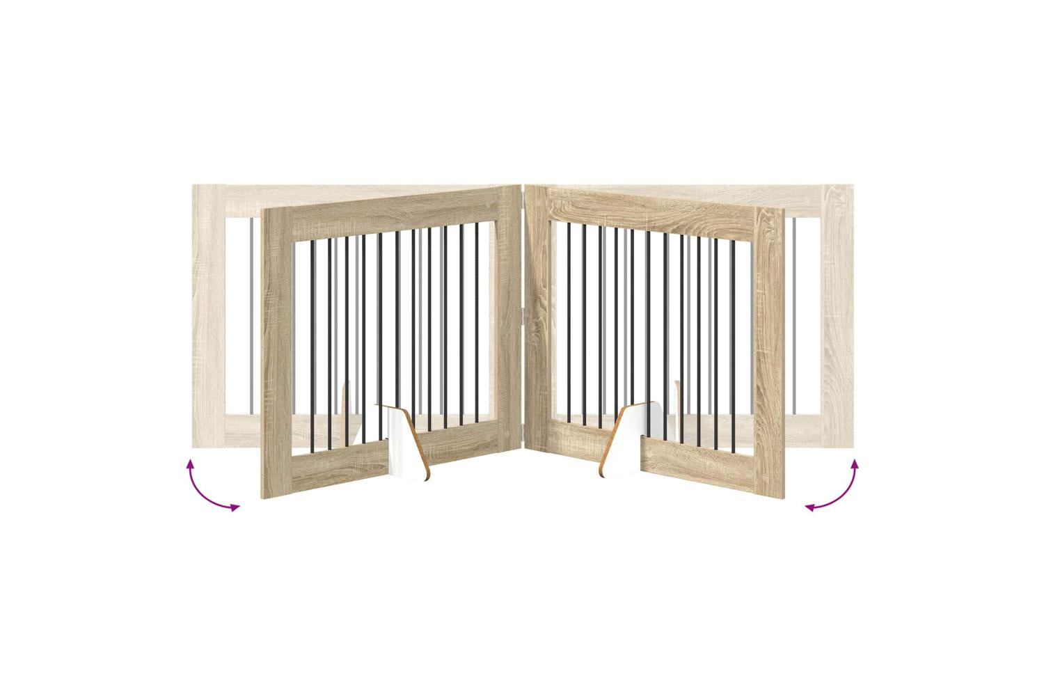 Vidaxl Foldable Dog Gate With Stands 2 Pcs Sonoma Oak 2005 Cm-7