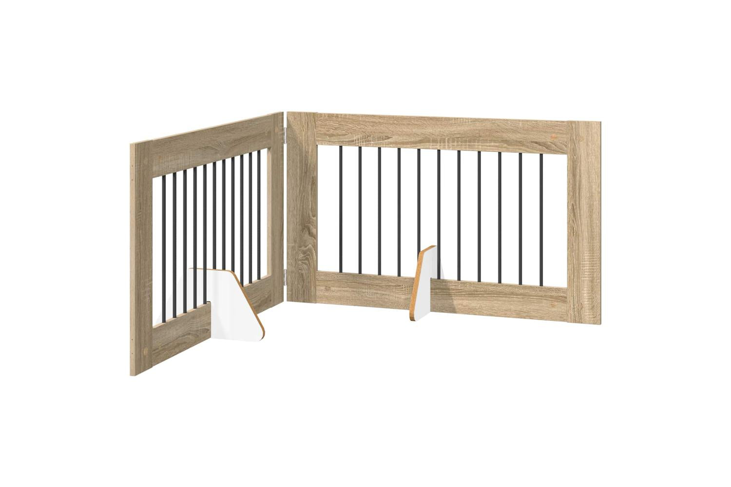 Vidaxl Foldable Dog Gate With Stands 2 Pcs Sonoma Oak 2005 Cm