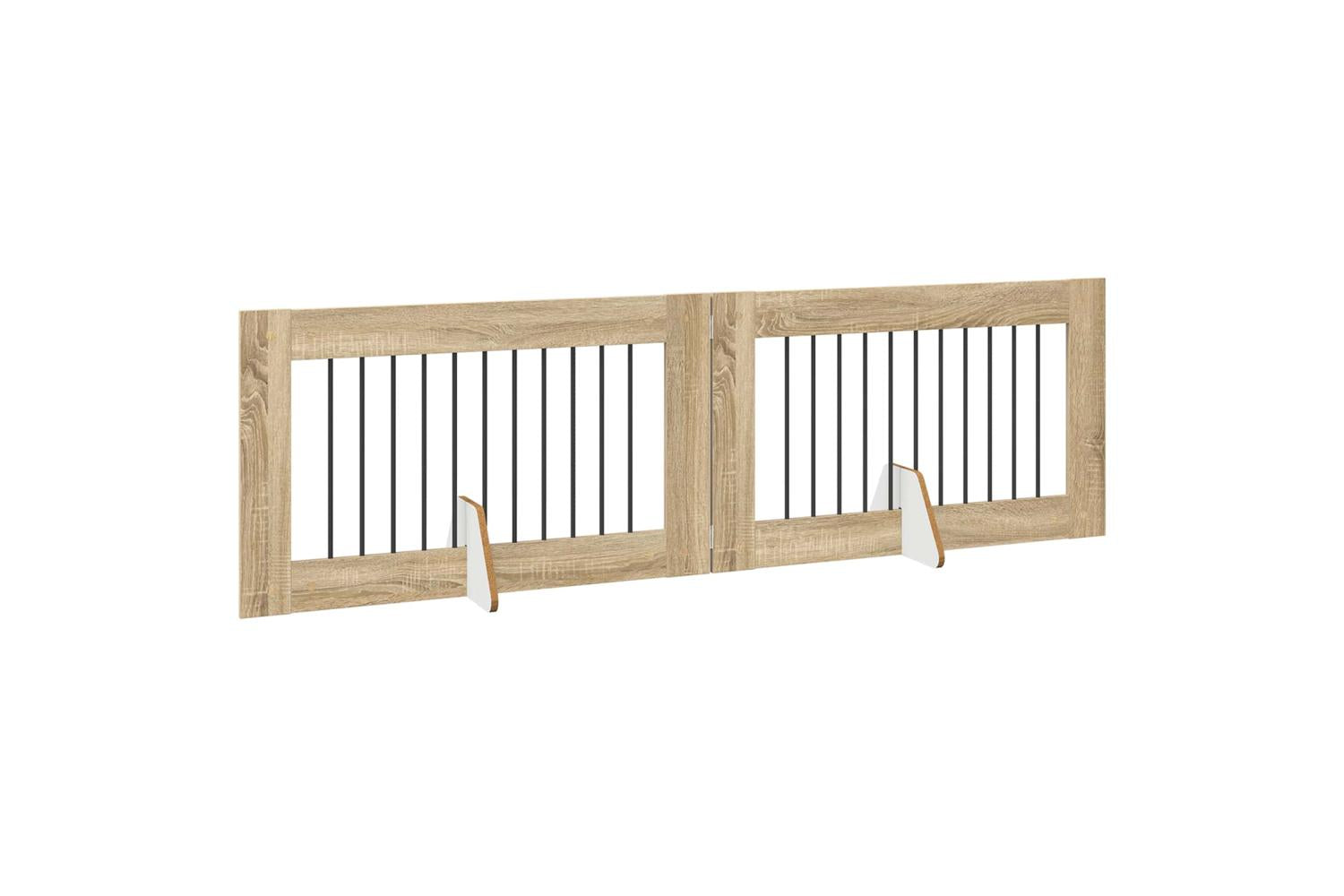 Vidaxl Foldable Dog Gate With Stands 2 Pcs Sonoma Oak 2005 Cm-3