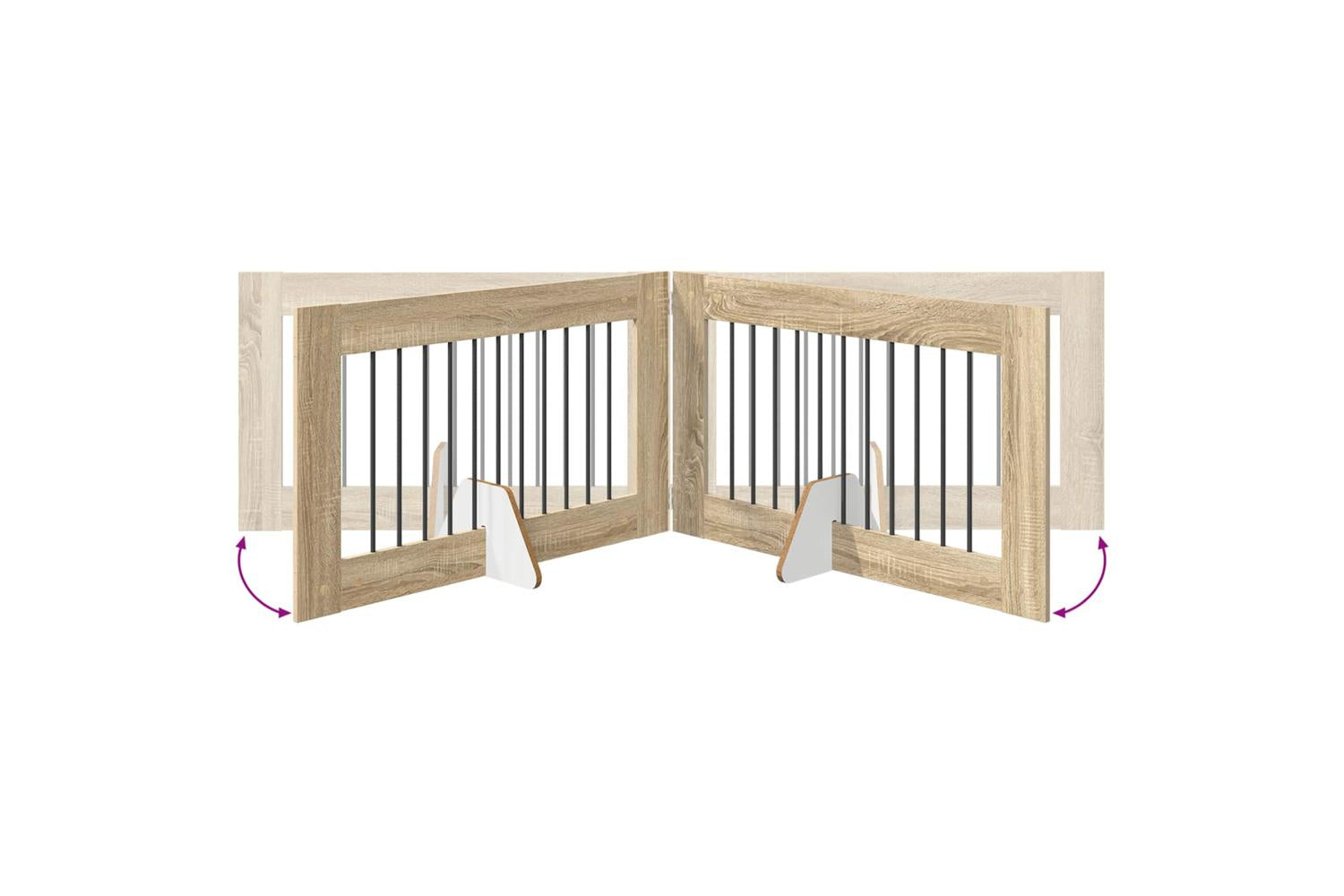 Vidaxl Foldable Dog Gate With Stands 2 Pcs Sonoma Oak 2005 Cm-7