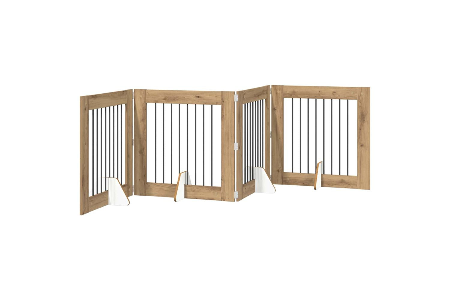 Vidaxl Foldable Dog Gate With Stands 4 Pcs Artisan Oak 321 Cm
