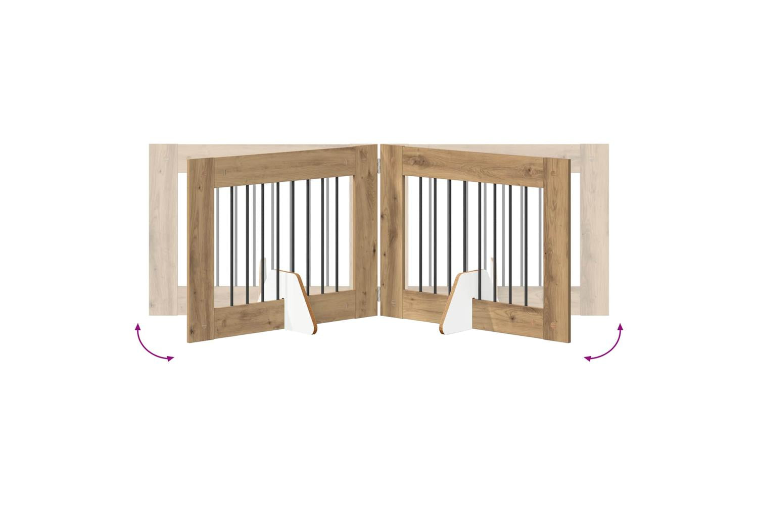 Vidaxl Foldable Dog Gate With Stands 4 Pcs Artisan Oak 321 Cm-6