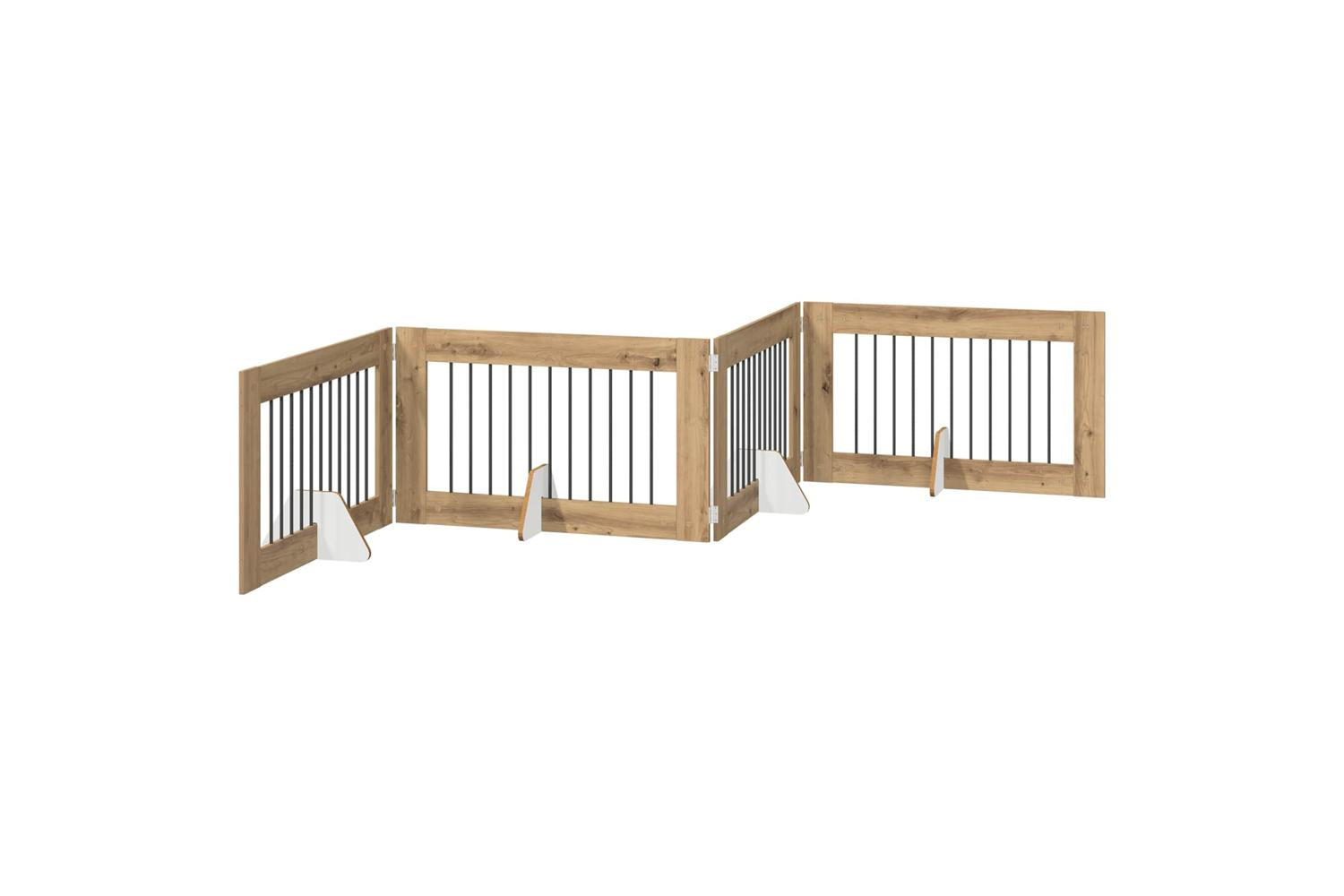 Vidaxl Foldable Dog Gate With Stands 4 Pcs Artisan Oak 401 Cm