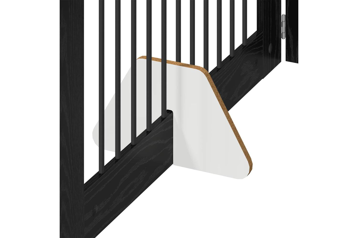 Vidaxl Foldable Dog Gate With Stands 4 Pcs Black Oak 401 Cm-5