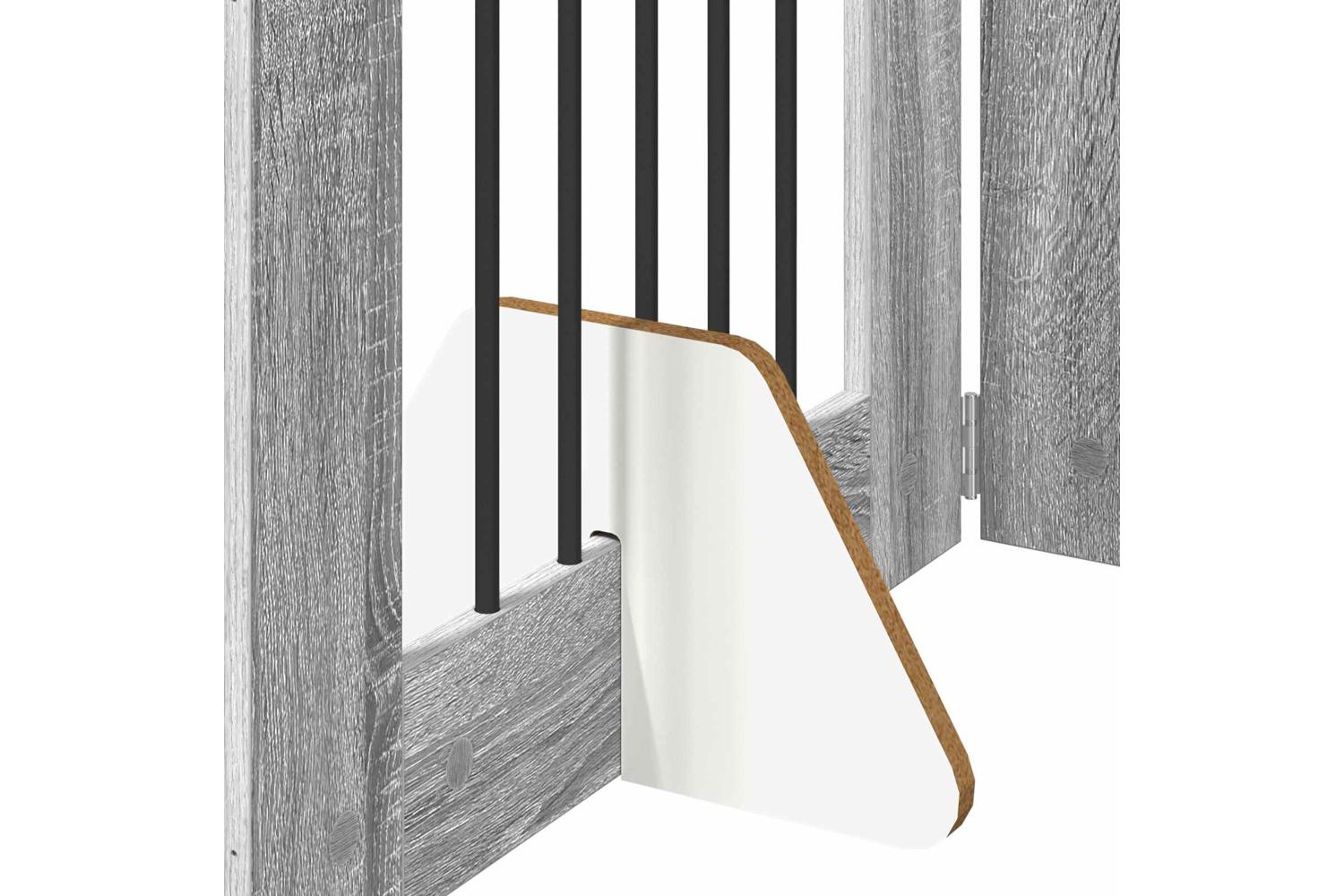 Vidaxl Foldable Dog Gate With Stands 4 Pcs Grey Sonoma 241 Cm-5