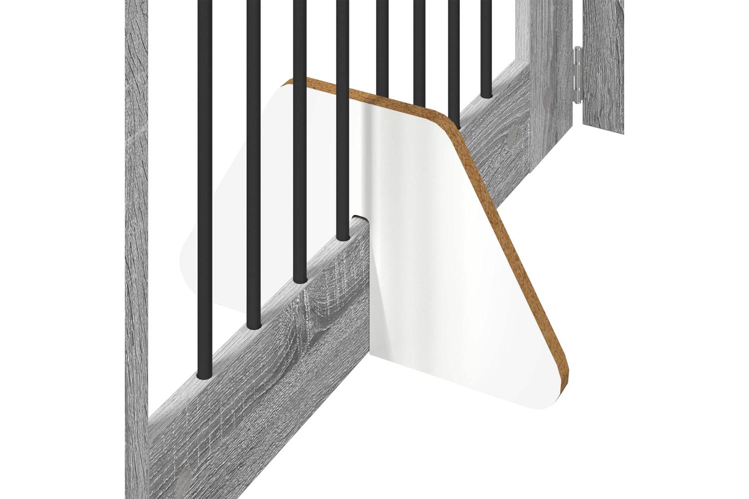 Vidaxl Foldable Dog Gate With Stands 4 Pcs Grey Sonoma 321 Cm-5