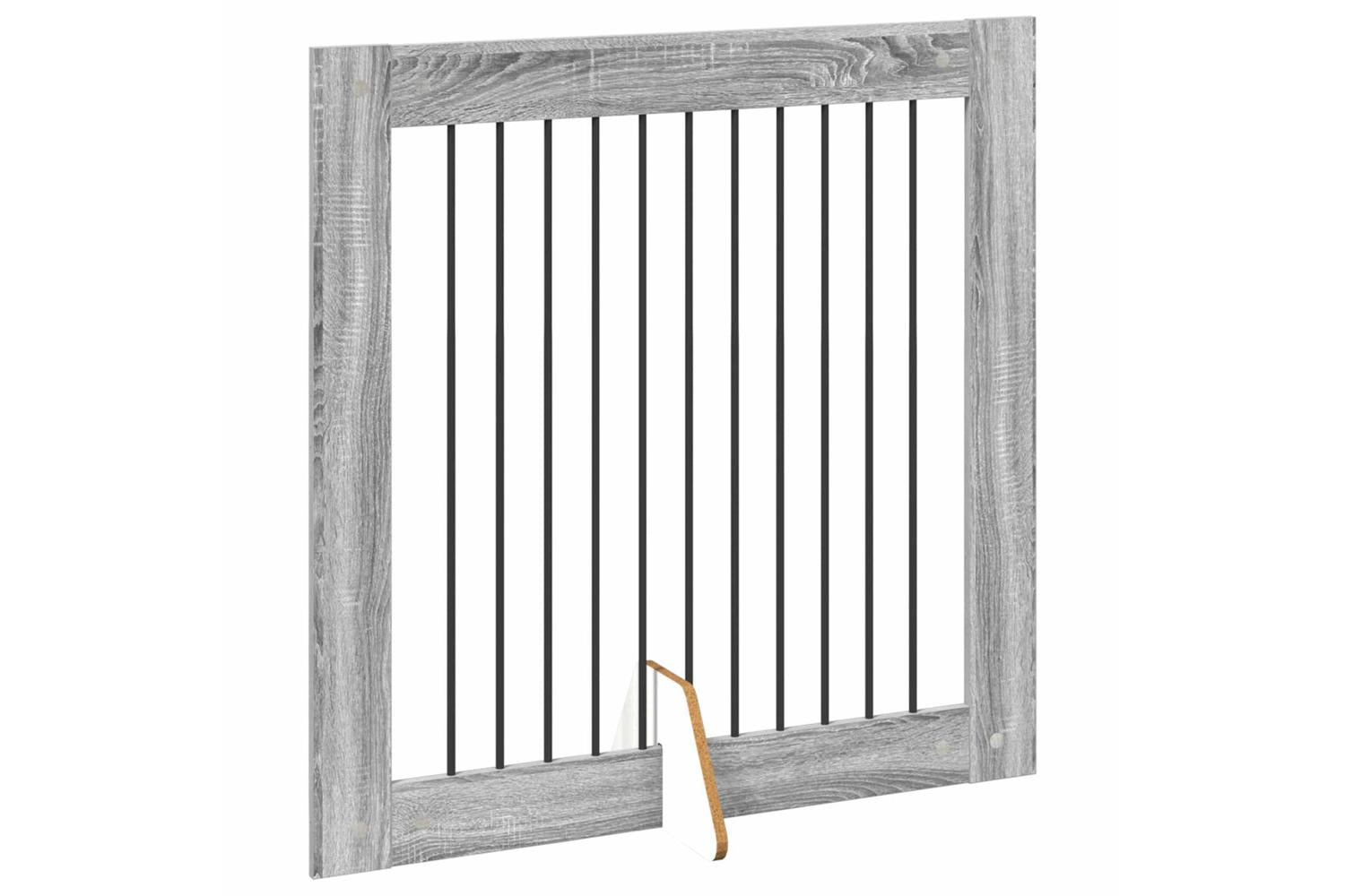 Vidaxl Foldable Dog Gate With Stands 4 Pcs Grey Sonoma 401 Cm-3
