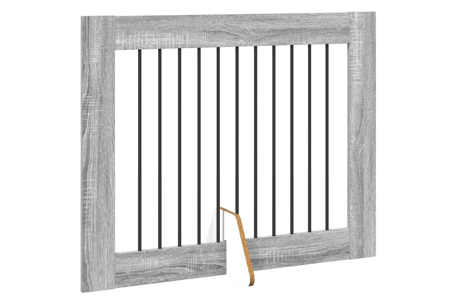 Vidaxl Foldable Dog Gate With Stands 4 Pcs Grey Sonoma 401 Cm-3