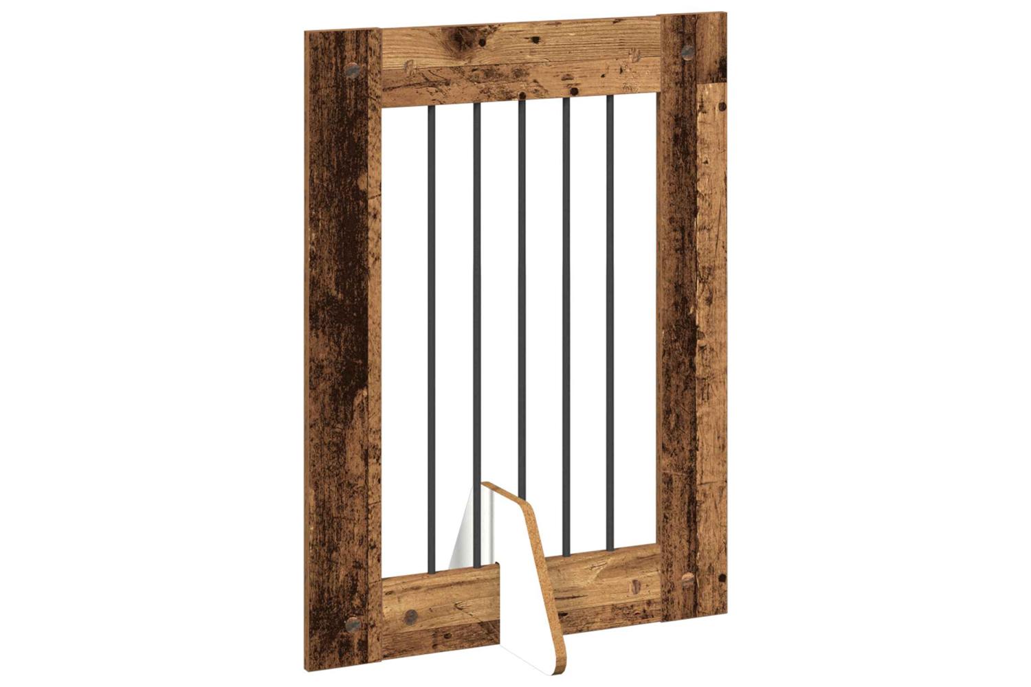 Vidaxl Foldable Dog Gate With Stands 4 Pcs Old Wood 241 Cm-3