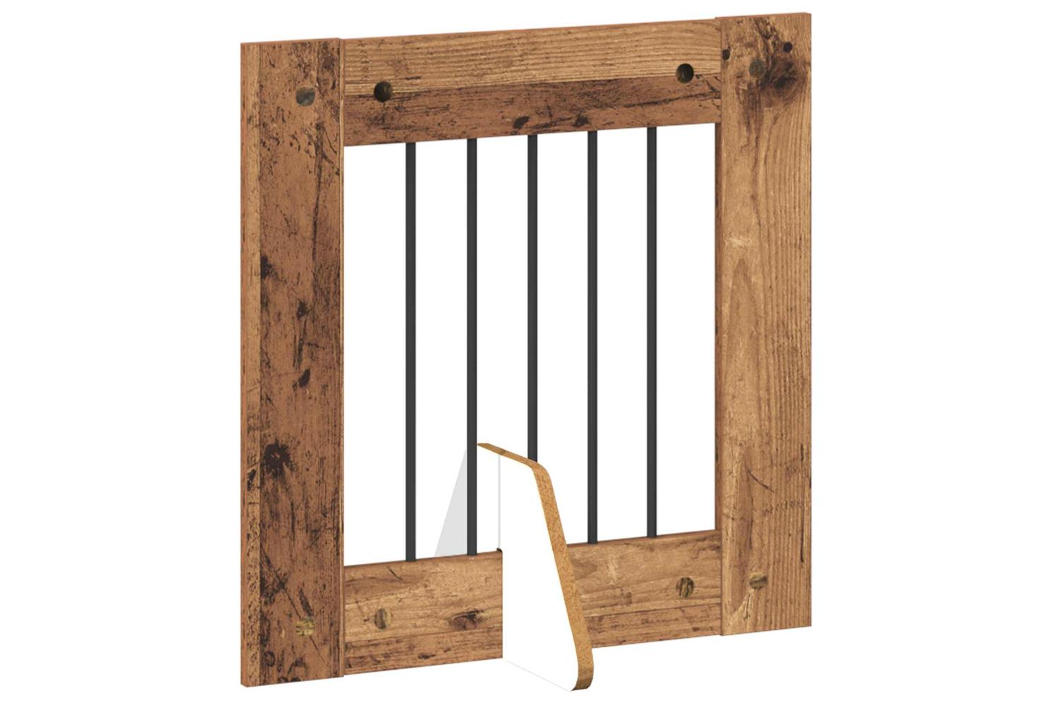 Vidaxl Foldable Dog Gate With Stands 4 Pcs Old Wood 241 Cm-3