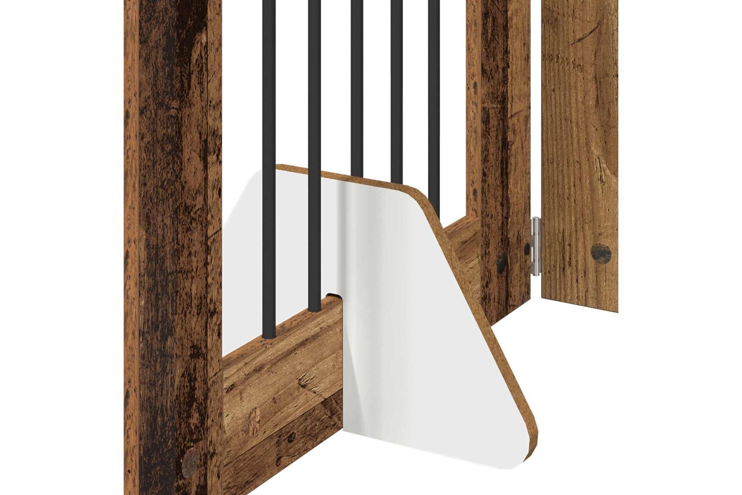 Vidaxl Foldable Dog Gate With Stands 4 Pcs Old Wood 241 Cm-5