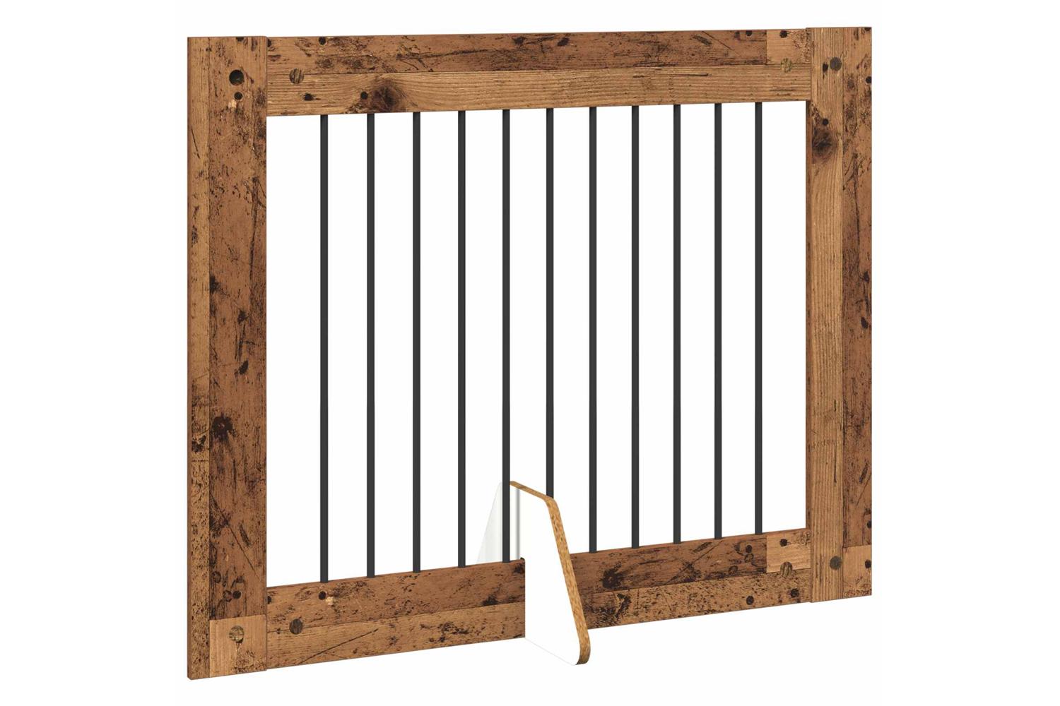 Vidaxl Foldable Dog Gate With Stands 4 Pcs Old Wood 401 Cm-3