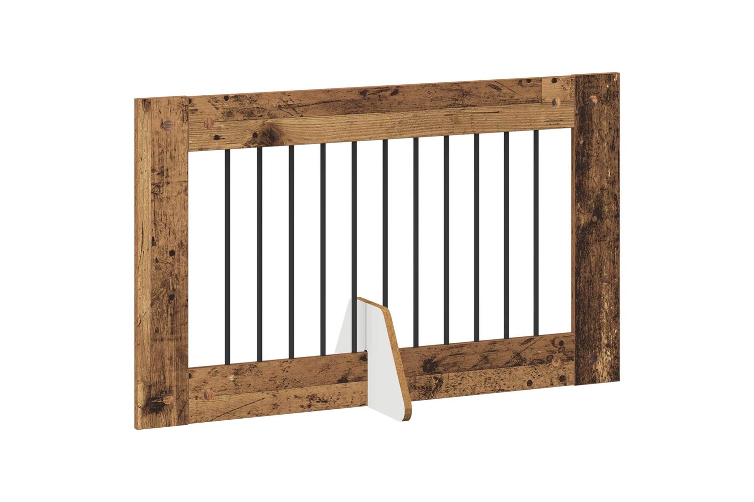 Vidaxl Foldable Dog Gate With Stands 4 Pcs Old Wood 401 Cm-3