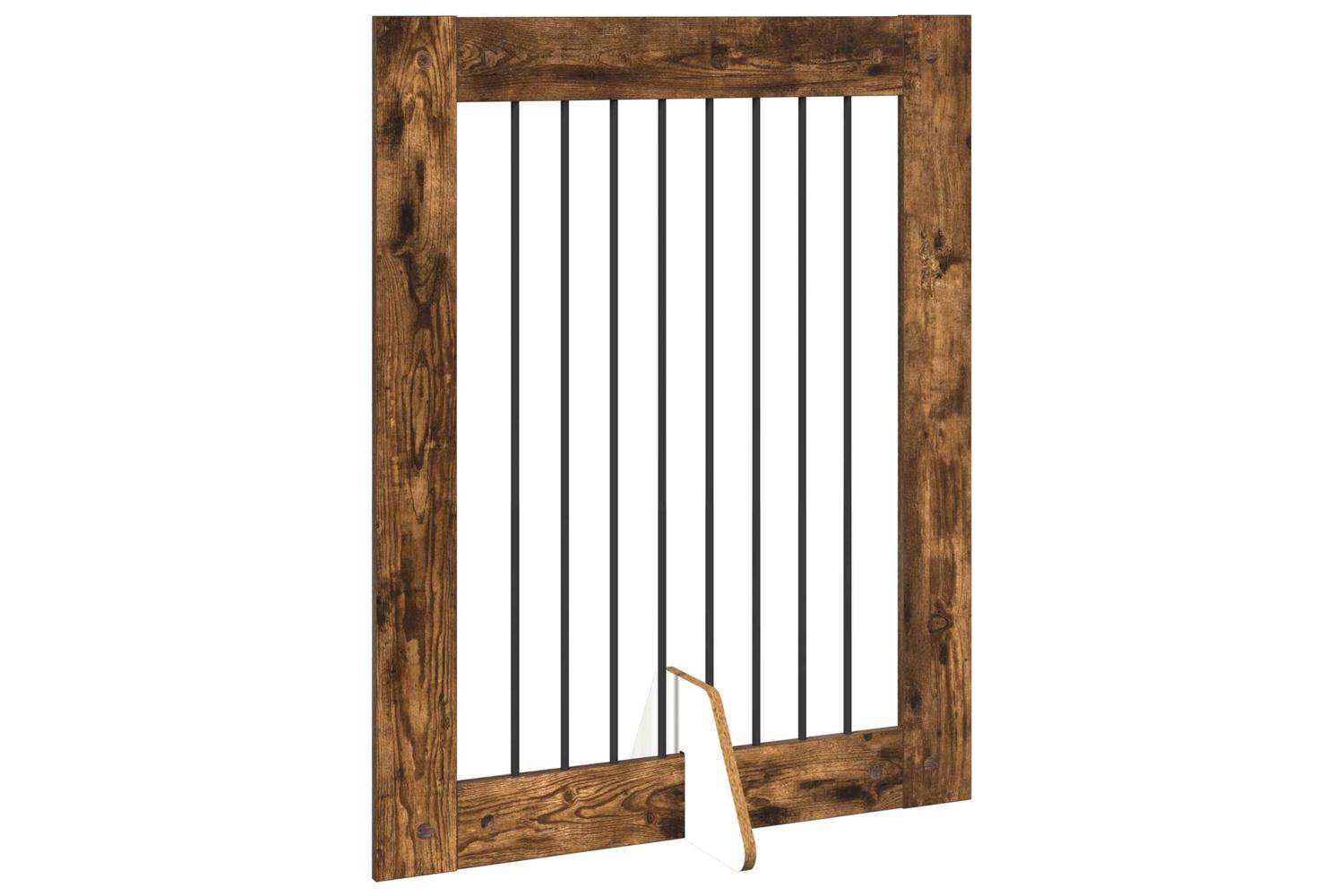 Vidaxl Foldable Dog Gate With Stands 4 Pcs Smoked Oak 321 Cm-3
