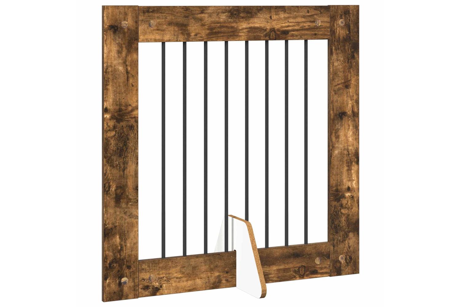 Vidaxl Foldable Dog Gate With Stands 4 Pcs Smoked Oak 321 Cm-3