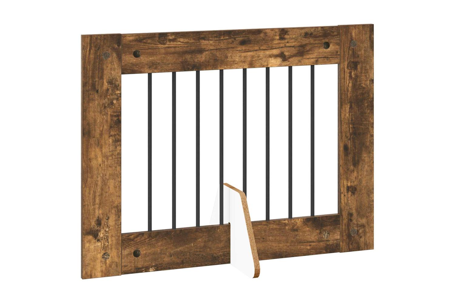 Vidaxl Foldable Dog Gate With Stands 4 Pcs Smoked Oak 321 Cm-3
