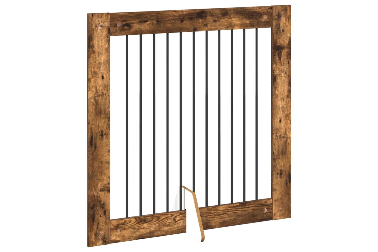 Vidaxl Foldable Dog Gate With Stands 4 Pcs Smoked Oak 401 Cm-3