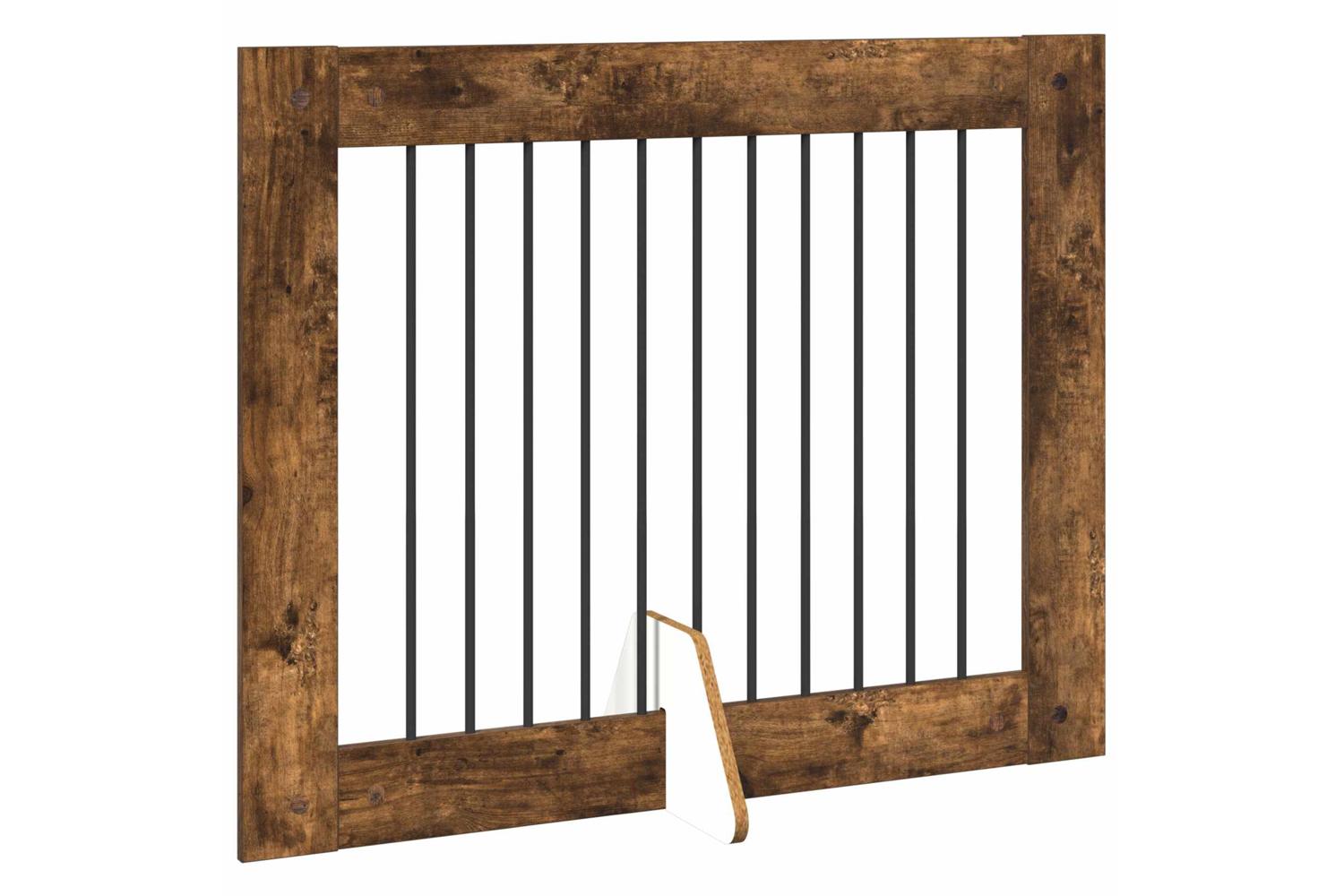 Vidaxl Foldable Dog Gate With Stands 4 Pcs Smoked Oak 401 Cm-3