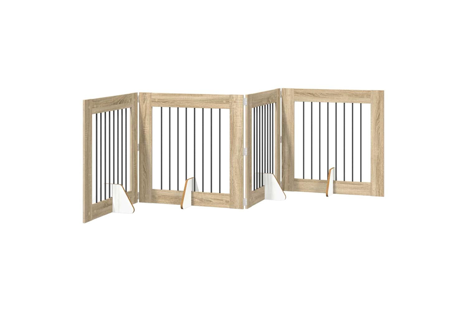 Vidaxl Foldable Dog Gate With Stands 4 Pcs Sonoma Oak 321 Cm