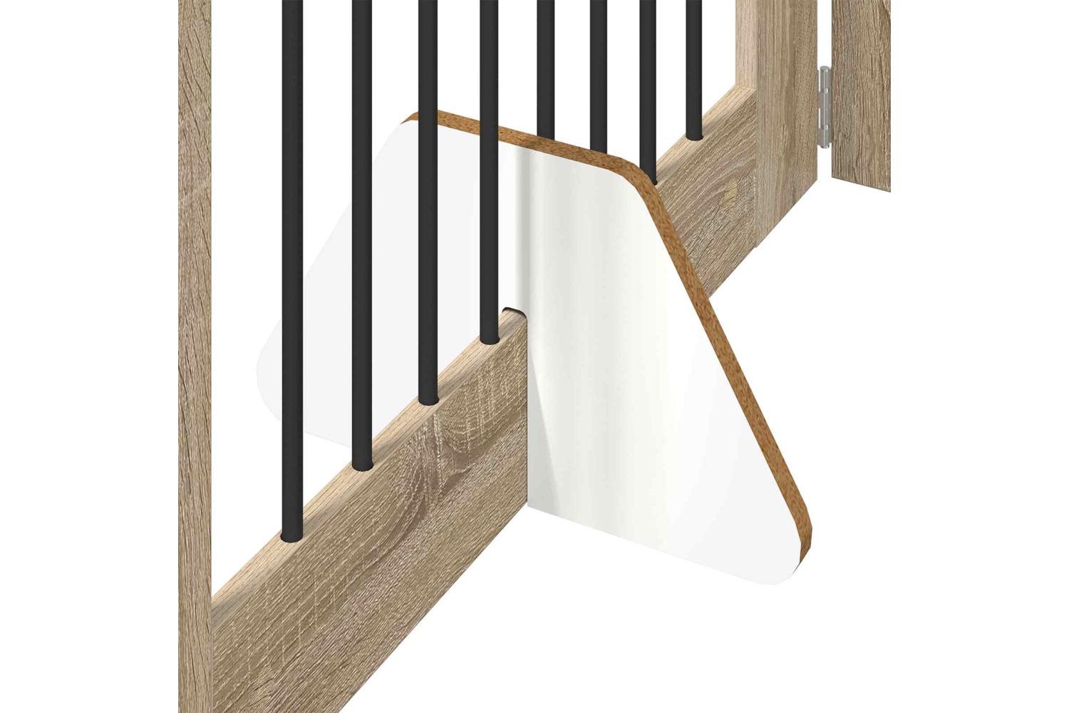 Vidaxl Foldable Dog Gate With Stands 4 Pcs Sonoma Oak 321 Cm-5