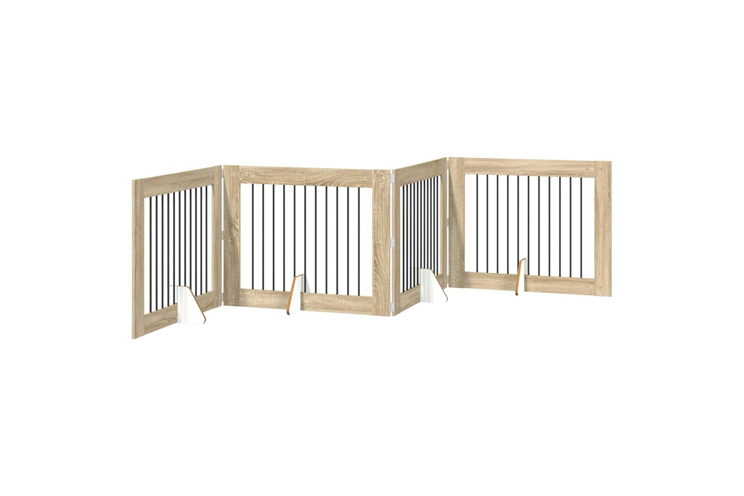 Vidaxl Foldable Dog Gate With Stands 4 Pcs Sonoma Oak 401 Cm