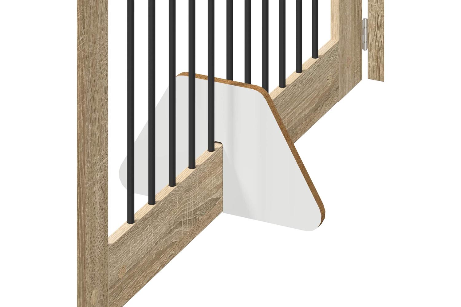Vidaxl Foldable Dog Gate With Stands 4 Pcs Sonoma Oak 401 Cm-5