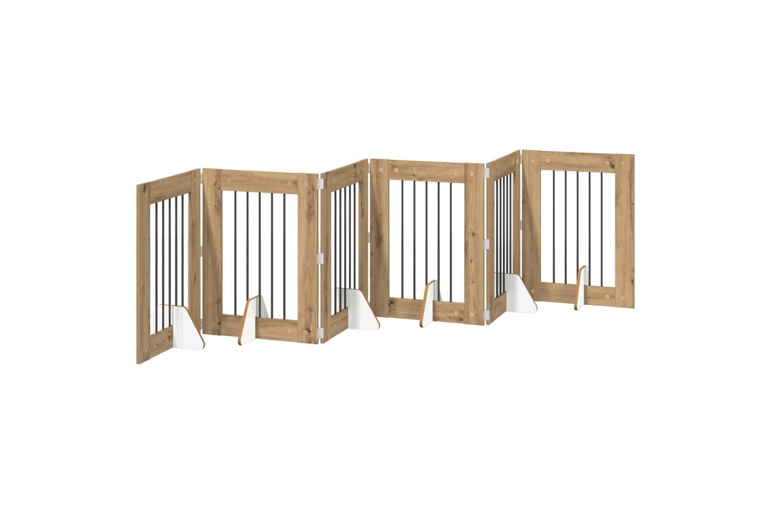 Vidaxl Foldable Dog Gate With Stands 6 Pcs Artisan Oak 362 Cm