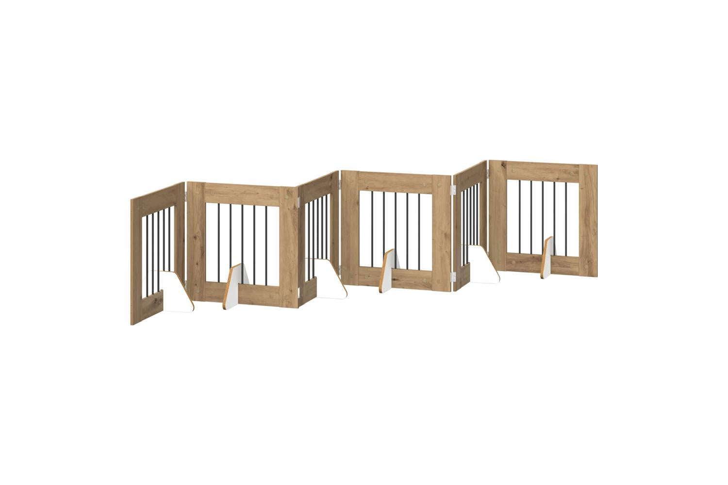 Vidaxl Foldable Dog Gate With Stands 6 Pcs Artisan Oak 362 Cm