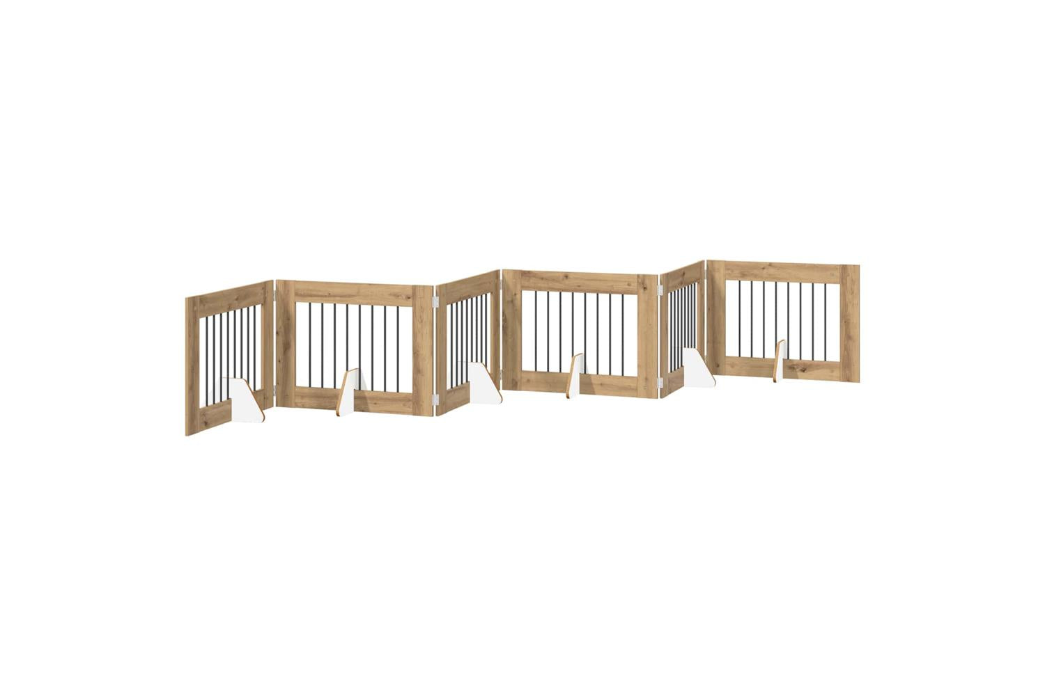 Vidaxl Foldable Dog Gate With Stands 6 Pcs Artisan Oak 482 Cm