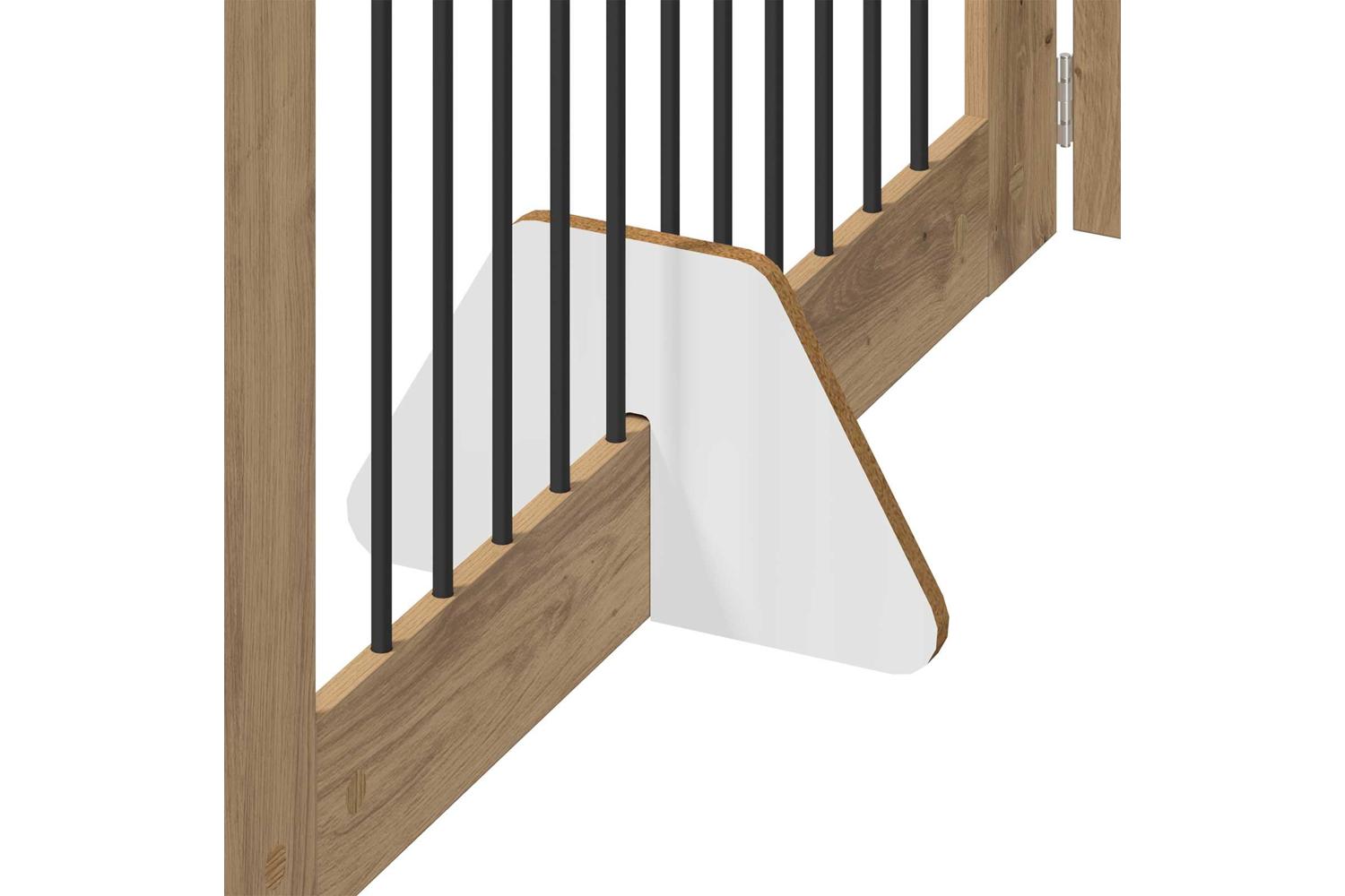 Vidaxl Foldable Dog Gate With Stands 6 Pcs Artisan Oak 602 Cm-5