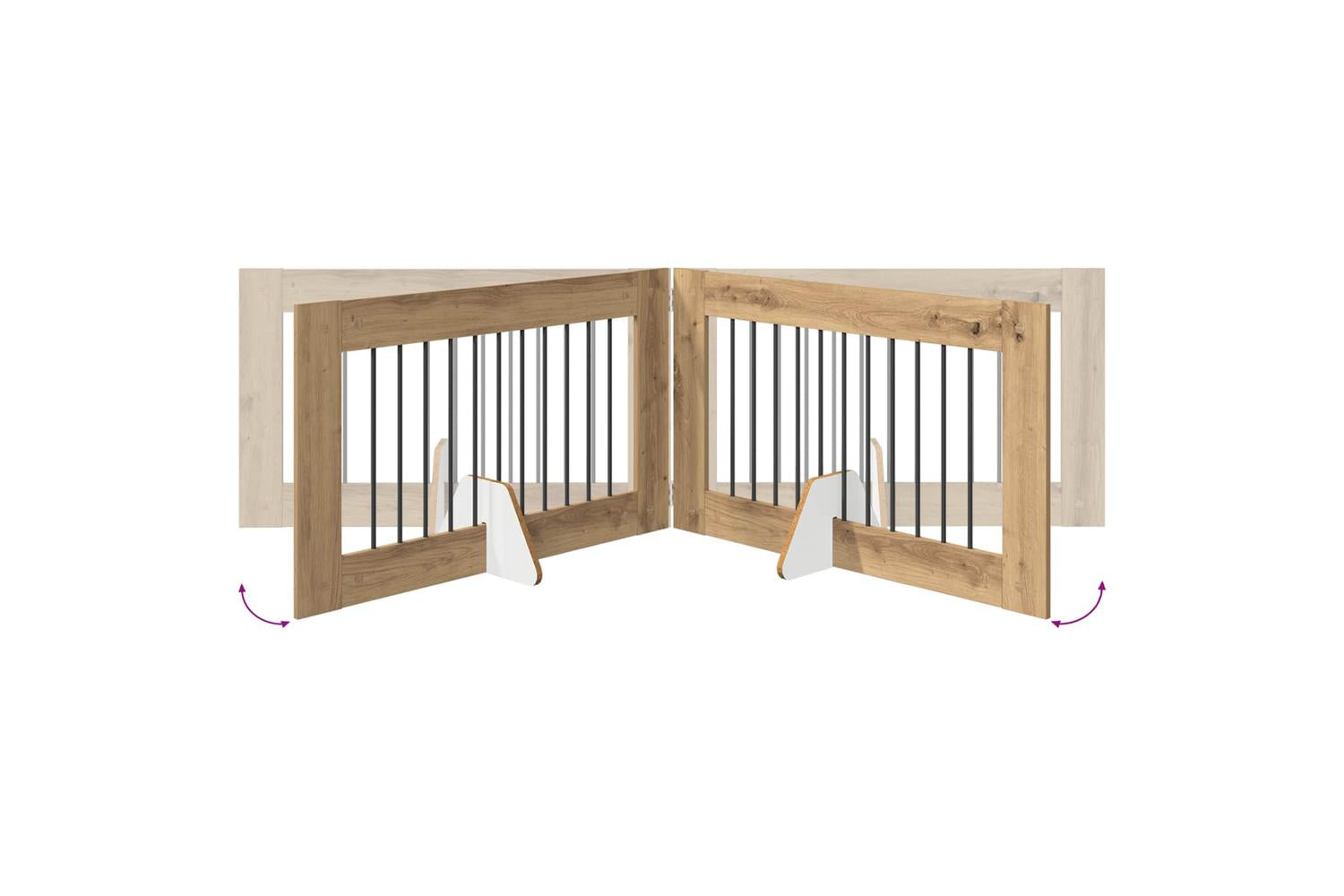 Vidaxl Foldable Dog Gate With Stands 6 Pcs Artisan Oak 602 Cm-6