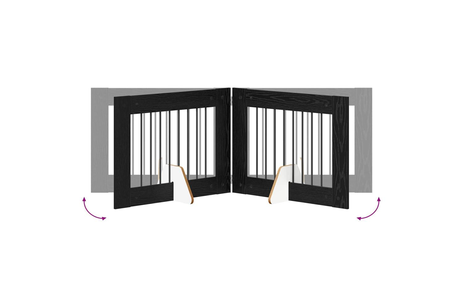 Vidaxl Foldable Dog Gate With Stands 6 Pcs Black Oak 482 Cm-6
