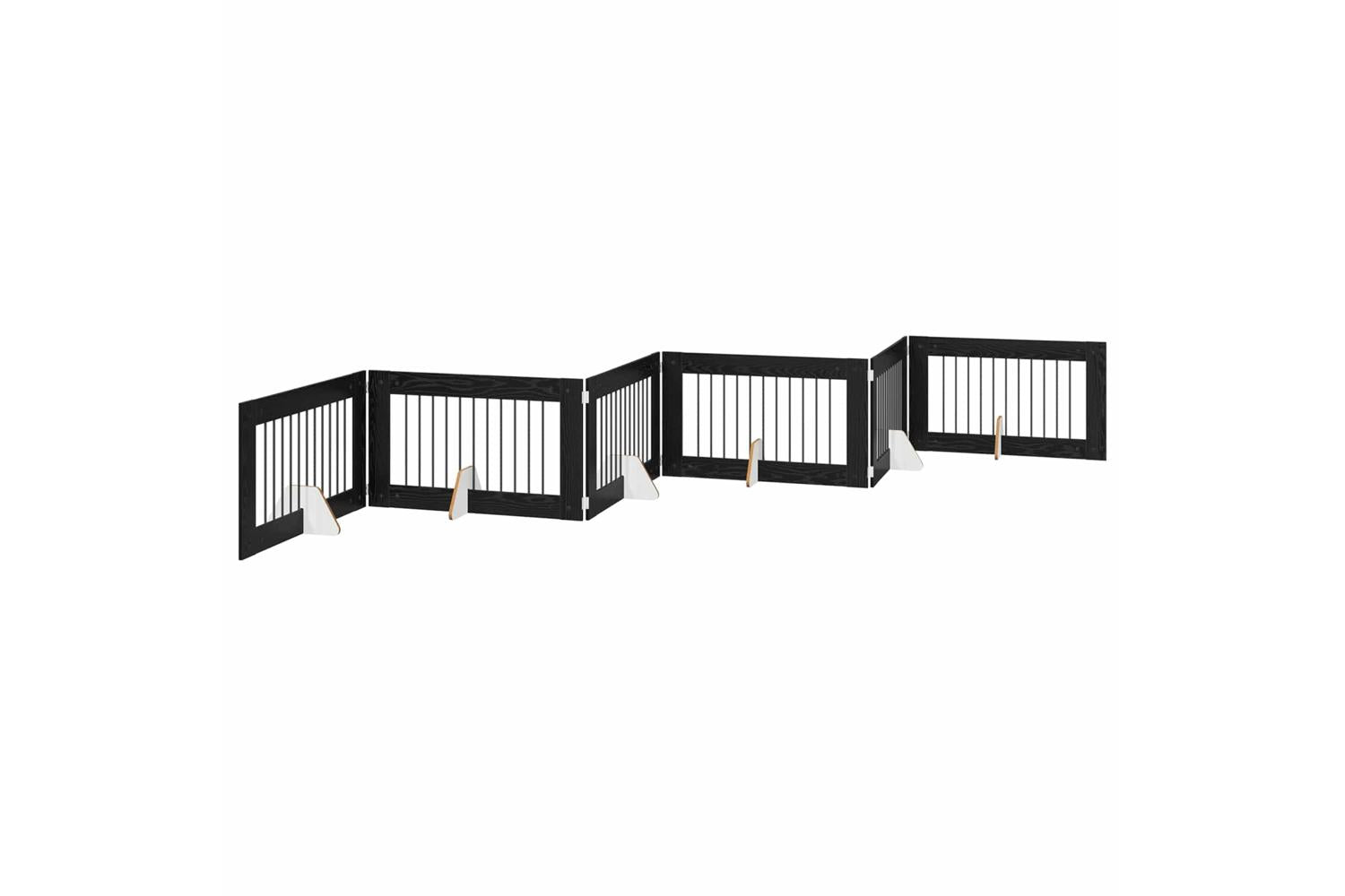 Vidaxl Foldable Dog Gate With Stands 6 Pcs Black Oak 602 Cm