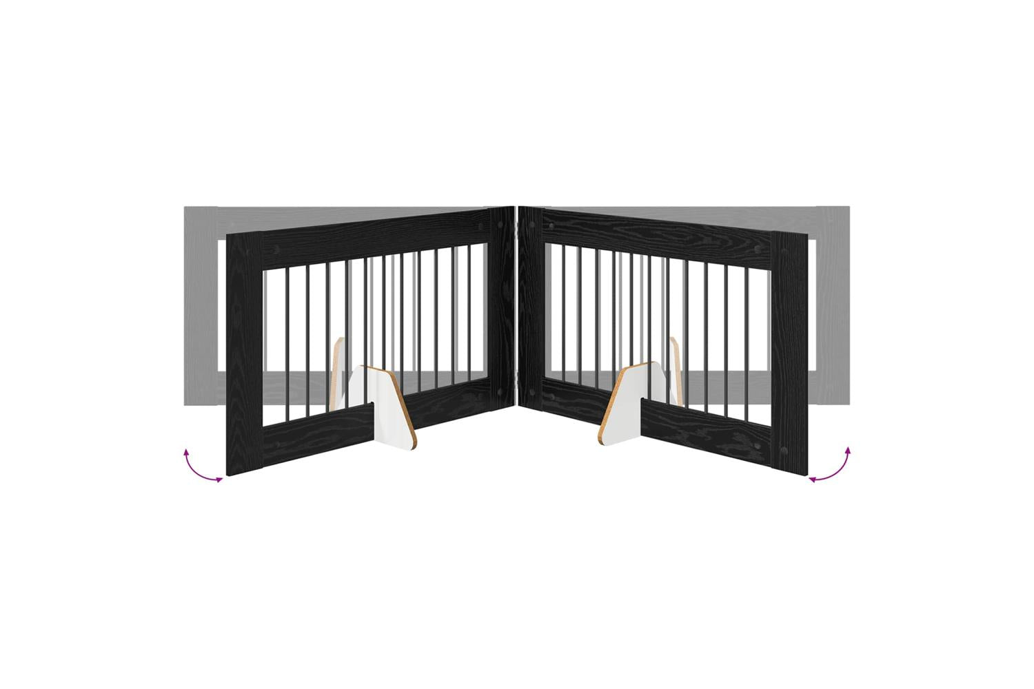 Vidaxl Foldable Dog Gate With Stands 6 Pcs Black Oak 602 Cm-6