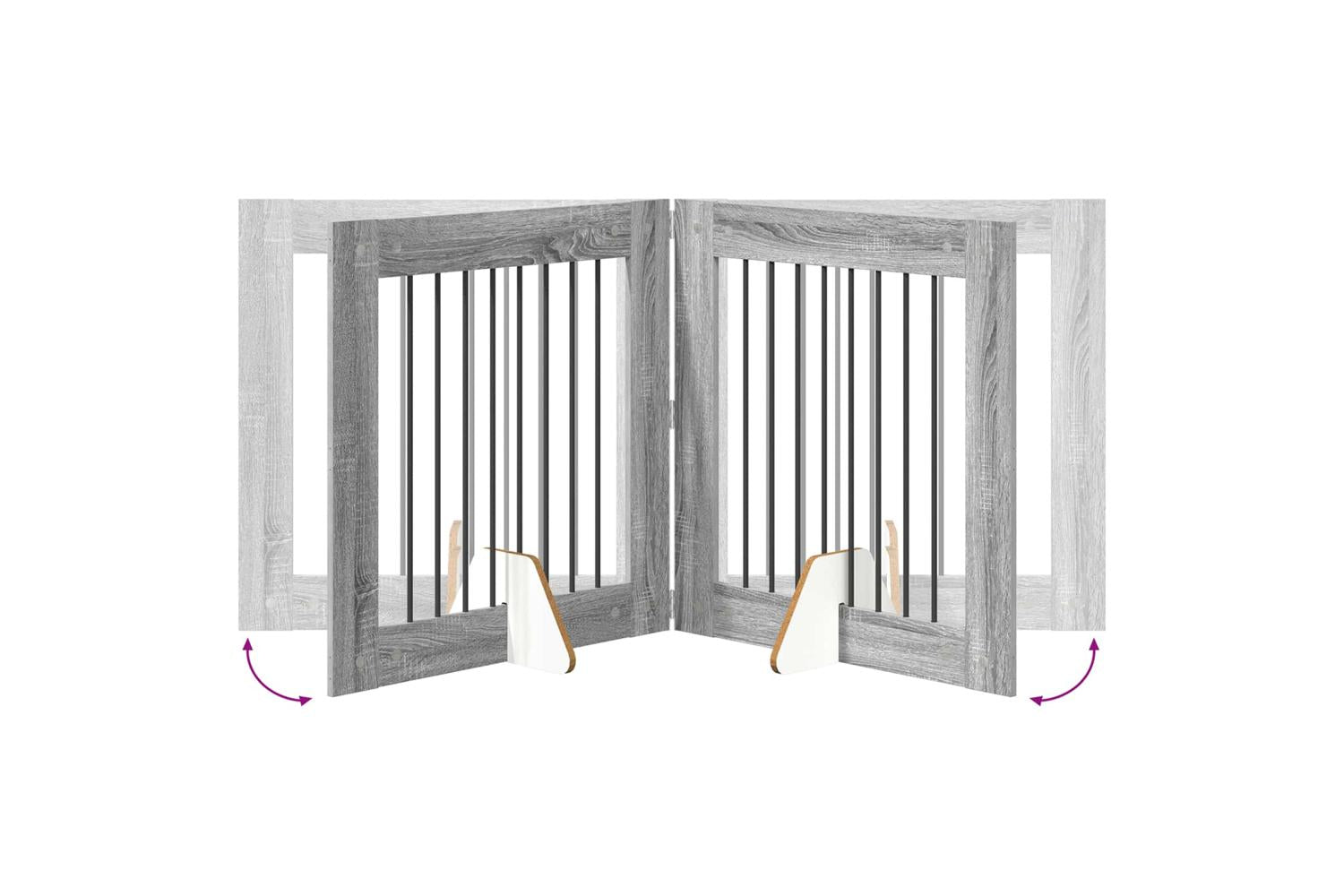 Vidaxl Foldable Dog Gate With Stands 6 Pcs Grey Sonoma 482 Cm-6