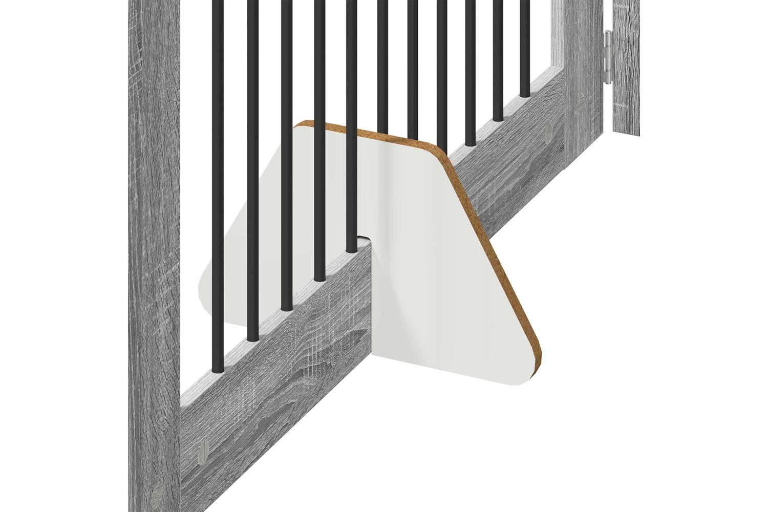 Vidaxl Foldable Dog Gate With Stands 6 Pcs Grey Sonoma 602 Cm-5