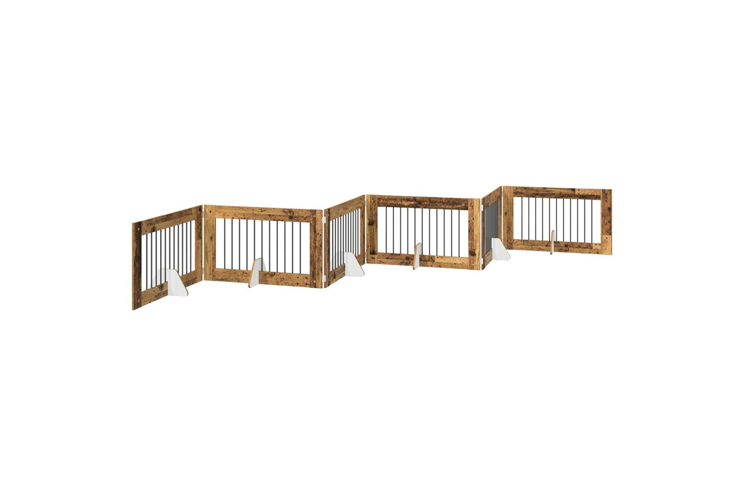 Vidaxl Foldable Dog Gate With Stands 6 Pcs Old Wood 602 Cm
