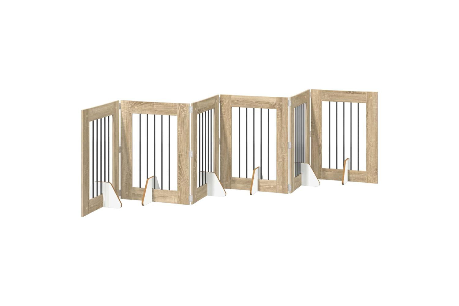 Vidaxl Foldable Dog Gate With Stands 6 Pcs Sonoma Oak 362 Cm