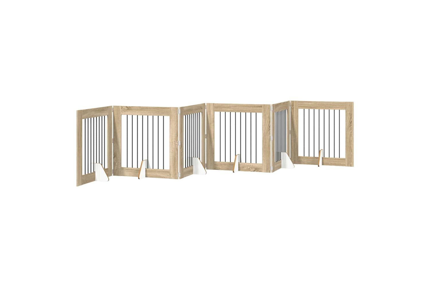 Vidaxl Foldable Dog Gate With Stands 6 Pcs Sonoma Oak 482 Cm