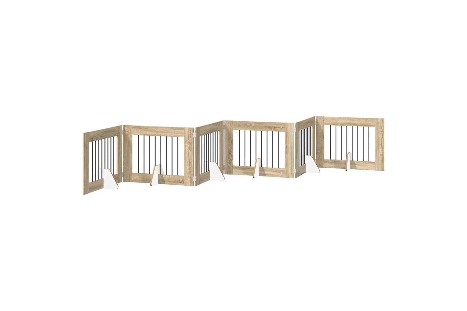 Vidaxl Foldable Dog Gate With Stands 6 Pcs Sonoma Oak 482 Cm