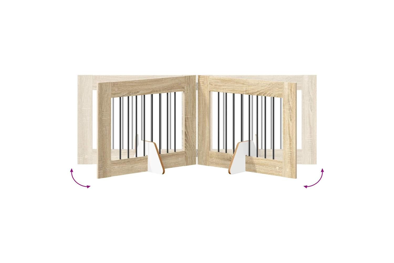 Vidaxl Foldable Dog Gate With Stands 6 Pcs Sonoma Oak 482 Cm-6