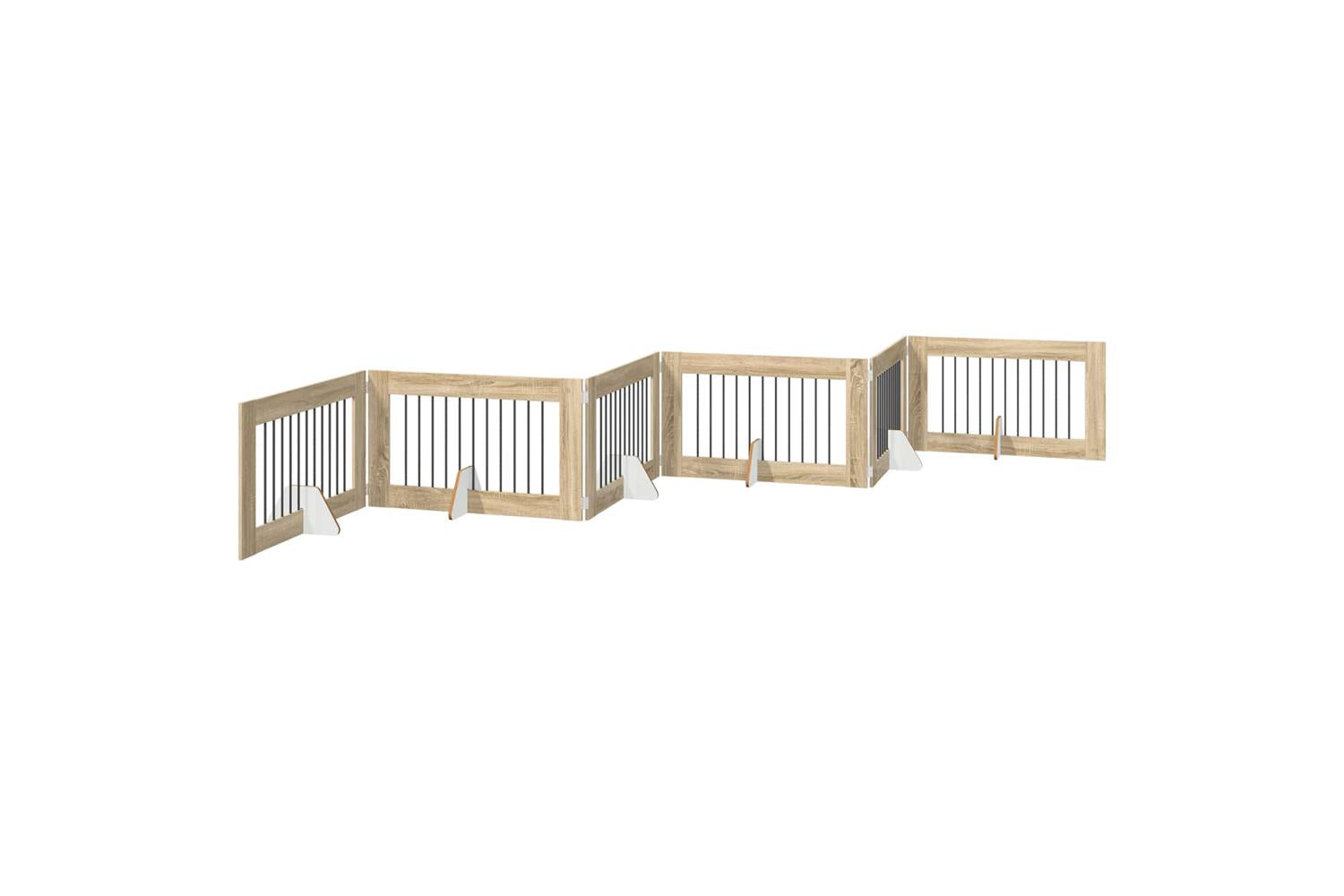 Vidaxl Foldable Dog Gate With Stands 6 Pcs Sonoma Oak 602 Cm