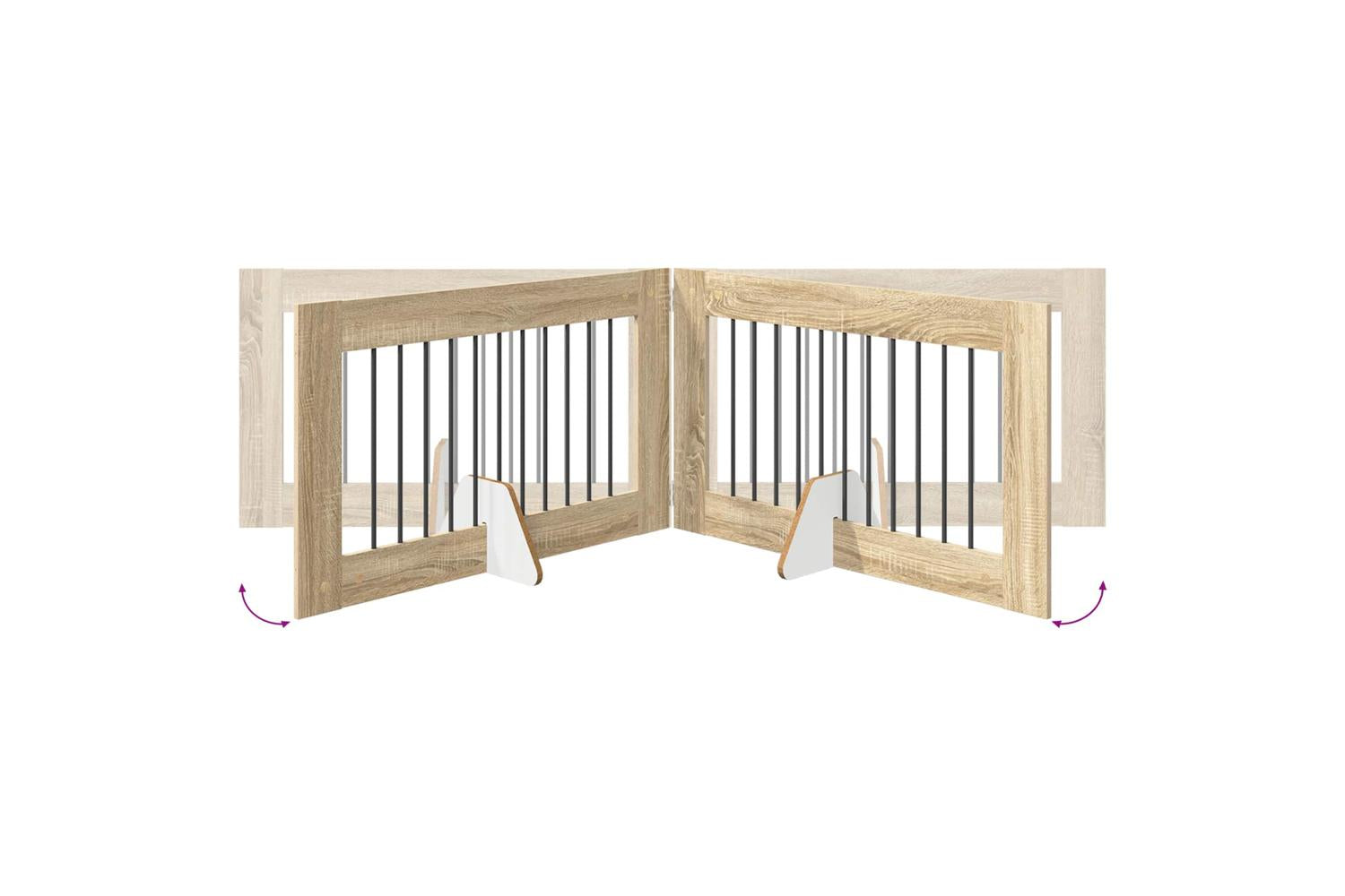 Vidaxl Foldable Dog Gate With Stands 6 Pcs Sonoma Oak 602 Cm-6