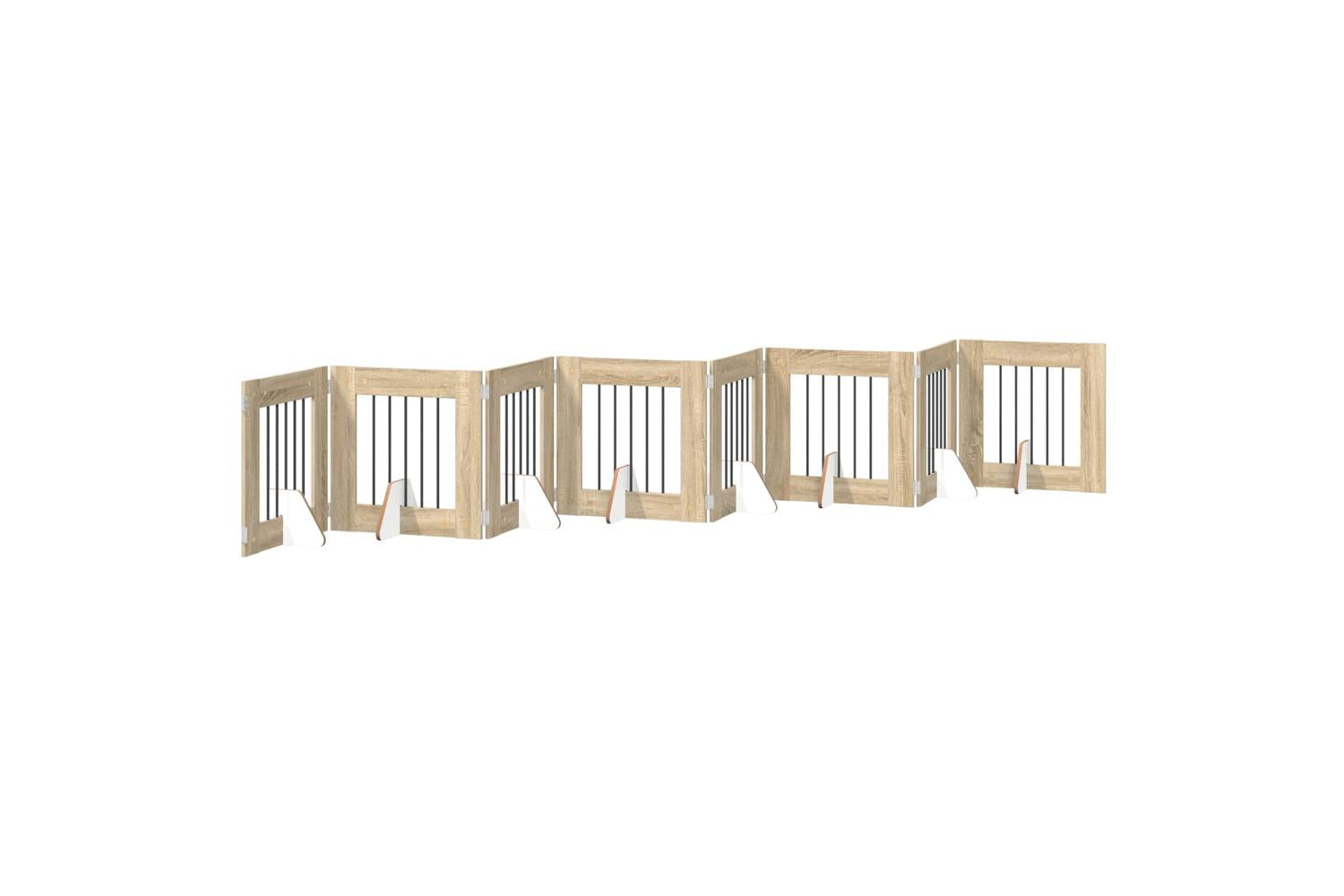 Vidaxl Foldable Dog Gate With Stands 8 Pcs Sonoma Oak 60 Cm-2