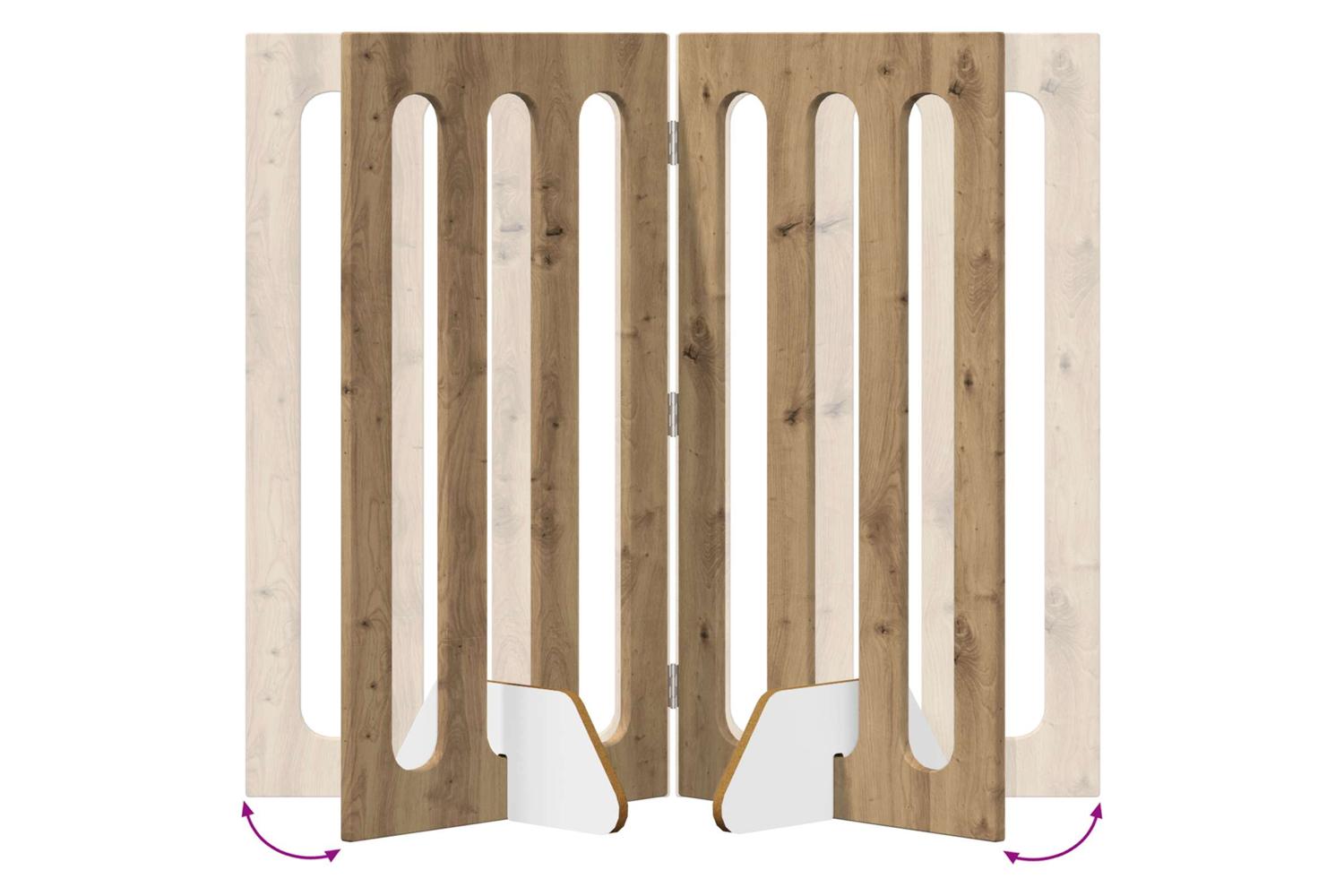 Vidaxl Folding Pet Fence 2 Pcs Artisan Oak 1005 X 38 X 90 Cm-7